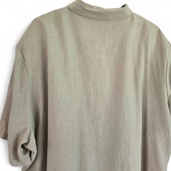 Anna Maxwell Womens Tan 2-Piece Twin Set Shirt & Tank Top Linen Blend 5X - Picture 15 of 16